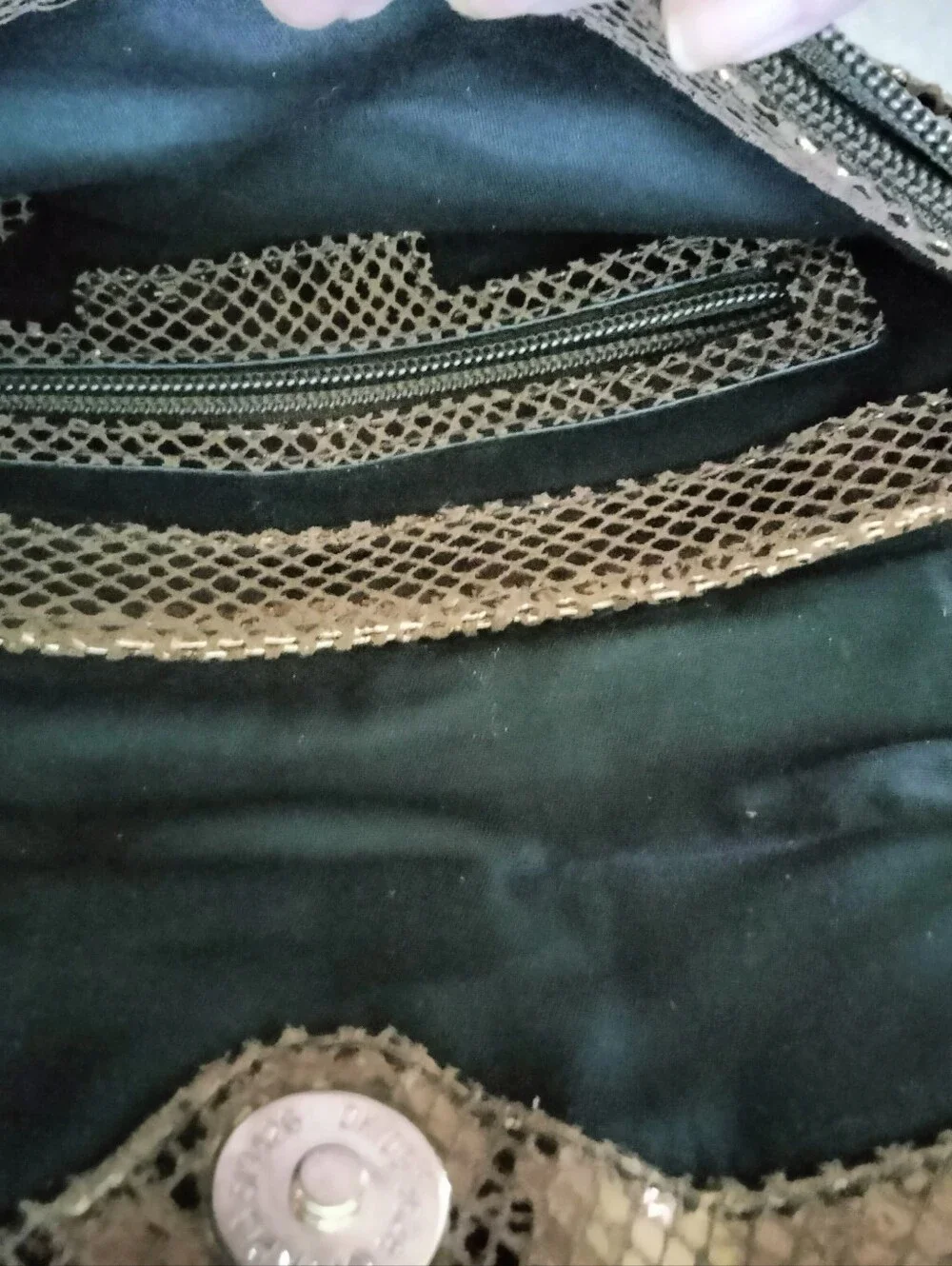 Calvin Klein Bronze Sequin Snakeskin Crossbody Bag